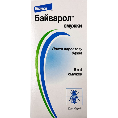 Лекарство от клещей варроа "Байварол", 4 полоски
